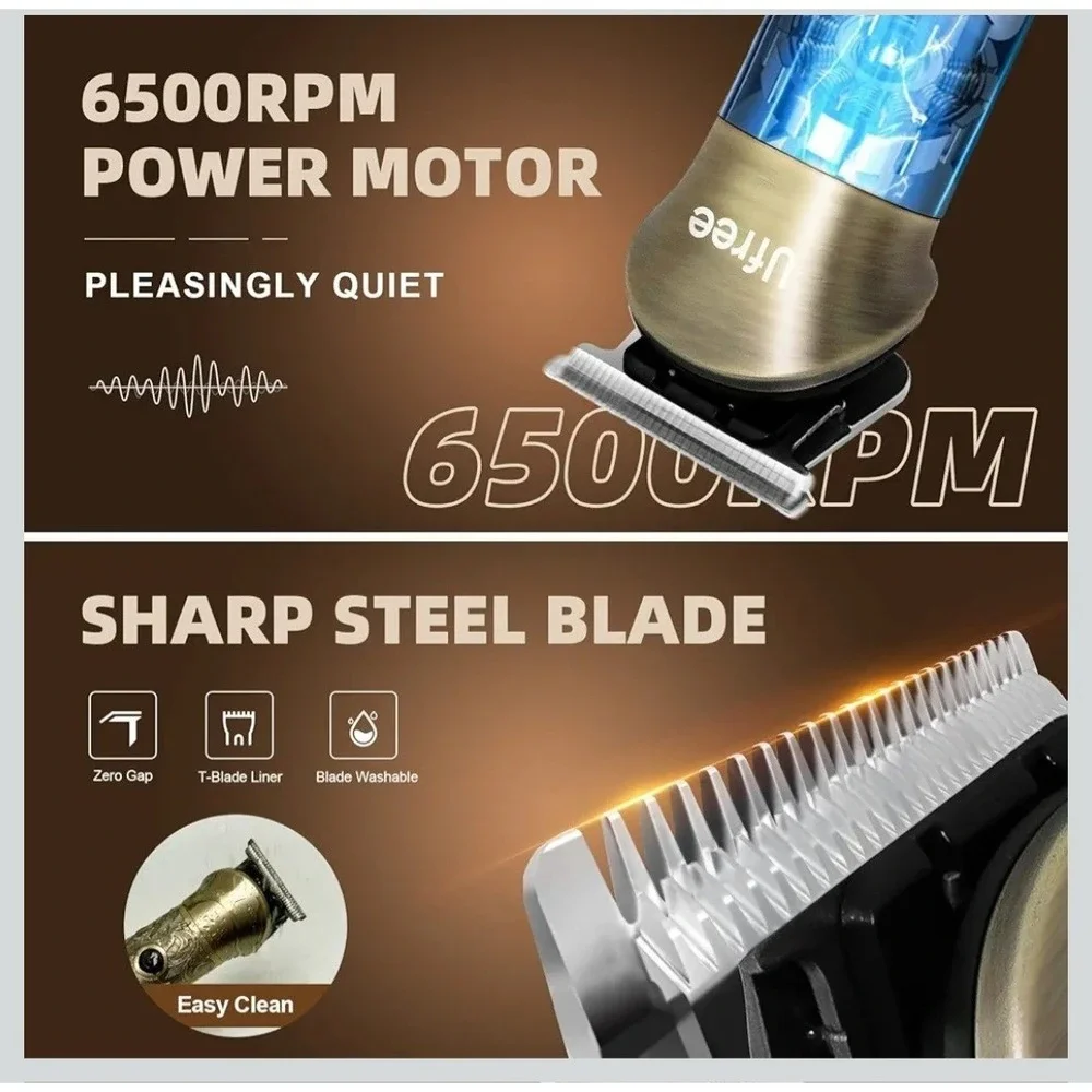 Ufree Mens U-1779 Bronze Cordless All In One Hair Clipper Beard Trimmer New!!